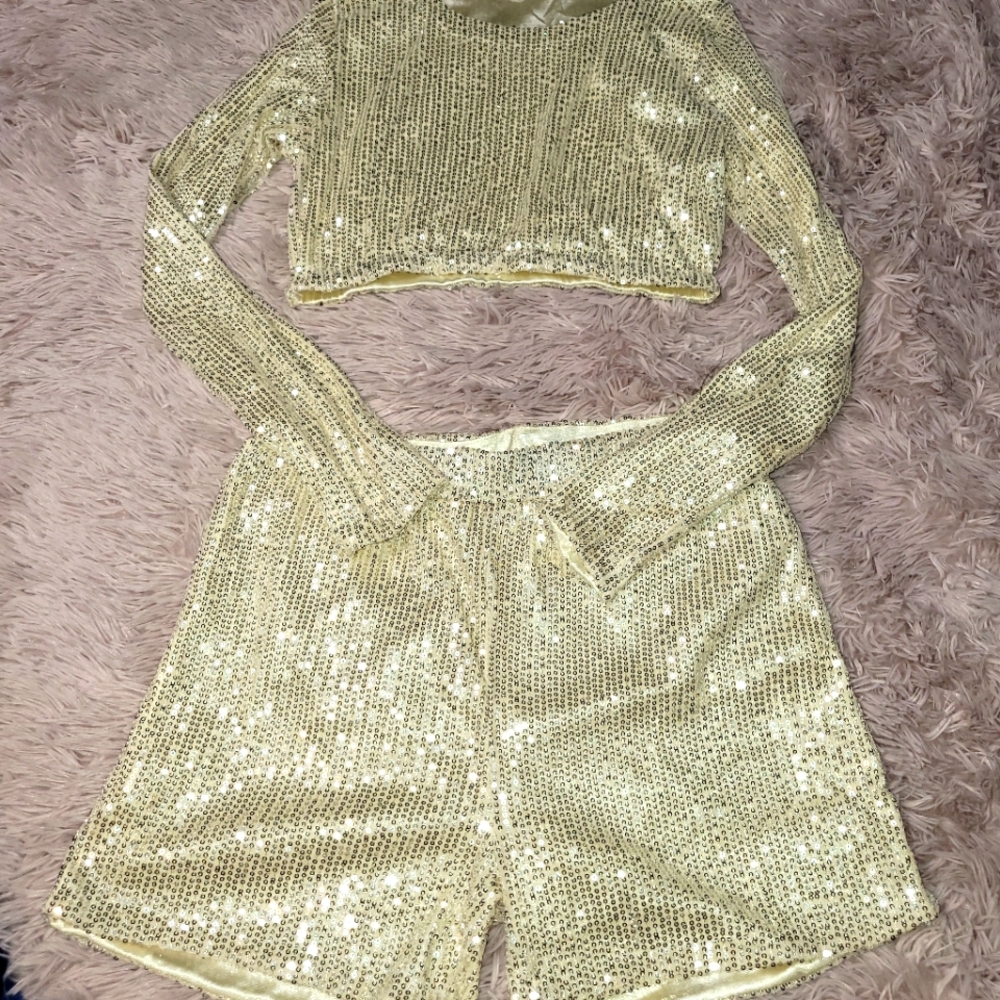 Sequin Short Set